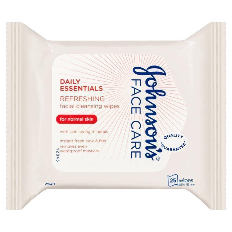Johnson's Face Care Refreshing Facial Cleansing Wipes For Normal Skin 25 Pack